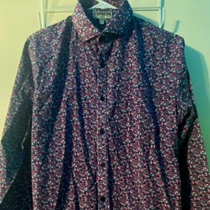 EXPRESS MEN'S - BUTTON UP/DRESS SHIRT - MEDIUM/FITTED - FLORAL